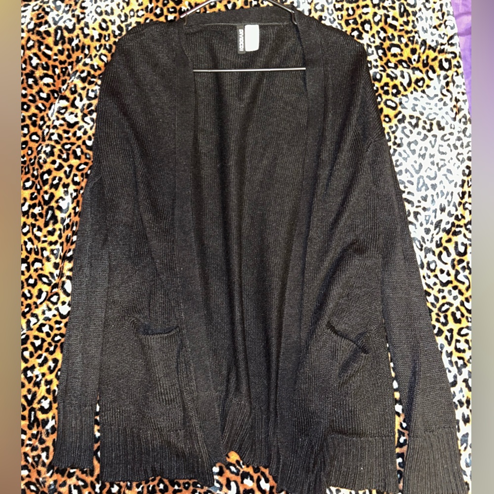 H&M Black Open-Front Cardigan
